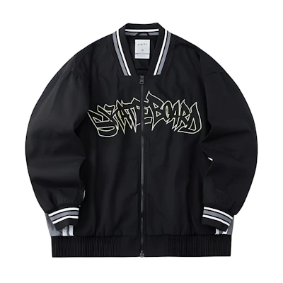 Anta Skateboarding Series Letter Print Woven Jacket Unisex Black 172218609-3