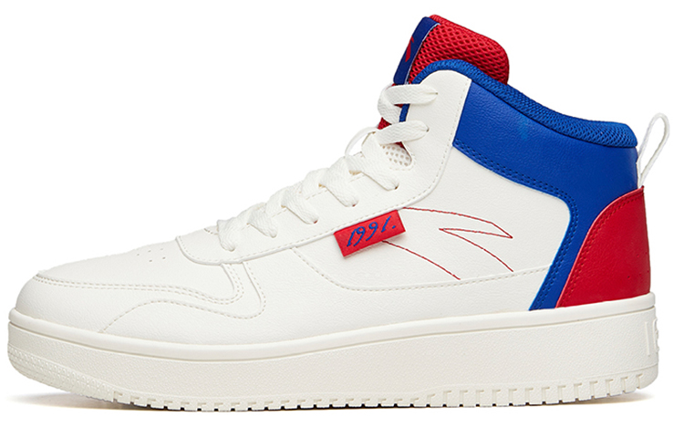 Buy 安踏 生活系列 防滑耐磨 高幫 板鞋 男款 白藍