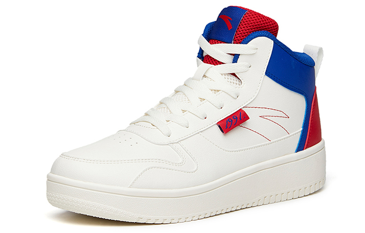 Order 安踏 生活系列 防滑耐磨 高幫 板鞋 男款 白藍