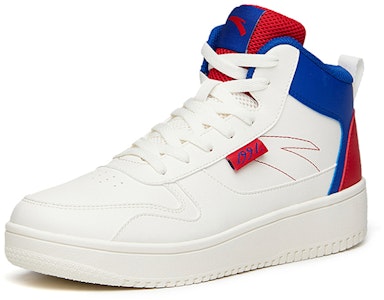 安踏 生活系列 防滑耐磨 高幫 板鞋 男款 白藍 Order 安踏 生活系列 防滑耐磨 高幫 板鞋 男款 白藍