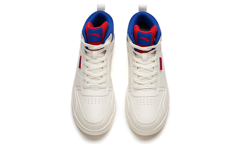 Lookbook 安踏 生活系列 防滑耐磨 高幫 板鞋 男款 白藍