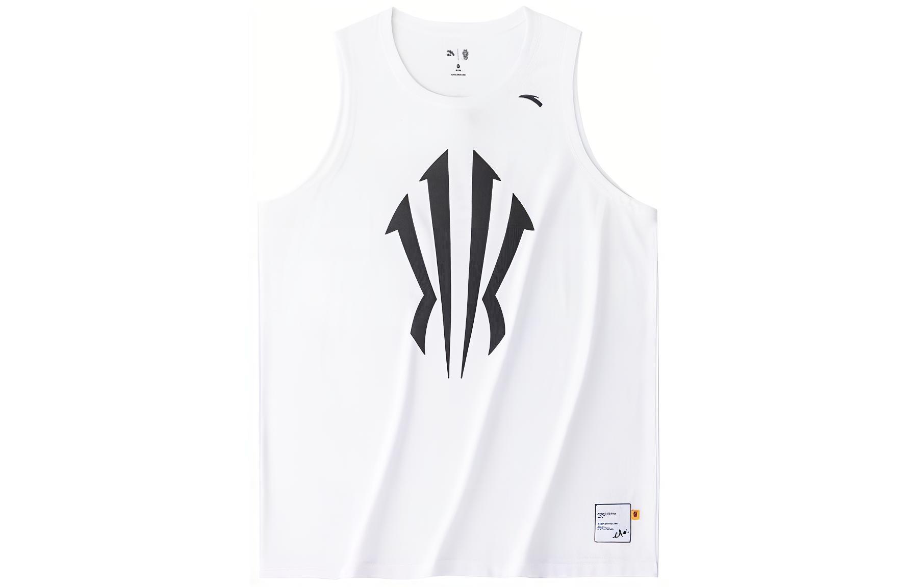 Anta Sleeveless White Tank Top - Kyrie & Alphabet Print, Unisex, Breathable Comfort 172421118-1