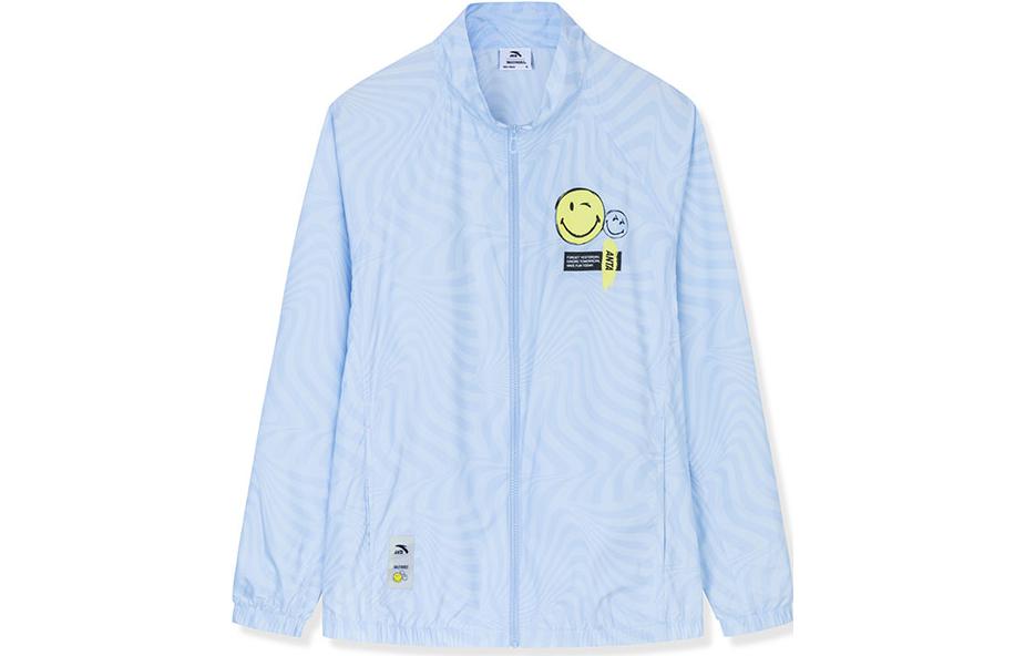Anta Smiley Face Print Lettering High Collar Jacket Unisex Cloud Blue 152328606-2