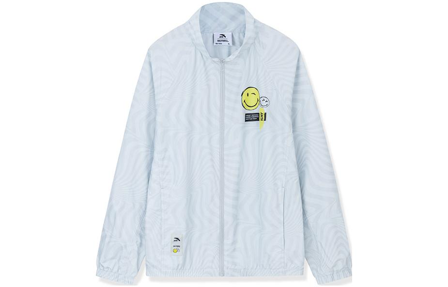 Anta Smiley Print High-Collar Jacket Unisex White Mist Gray Lifestyle Series 152328606-1