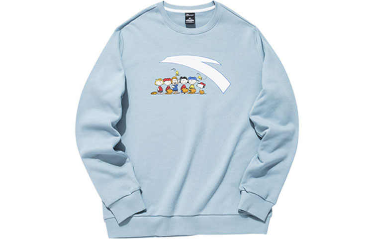 Anta Snoopy Cartoon Graphic Crewneck Sweatshirt Unisex Blue 952139731-3