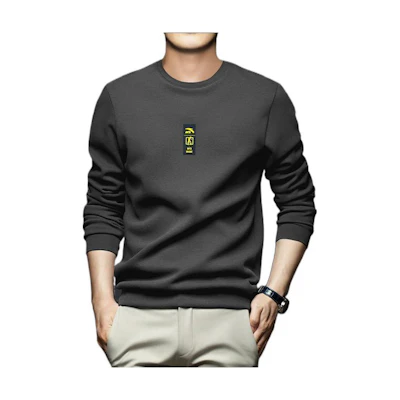 Anta Solid Color Crewneck Pullover Long Sleeve Sweatshirt - Dark Grey 95918709-3