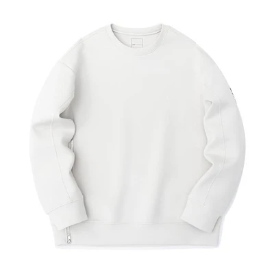 Anta Solid Color Crewneck Pullover Sweatshirt Men’s Yellow Beige杏 152310707-1