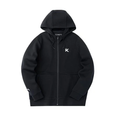 Anta Solid Color Hoodie with Drawstring - Basic Black 152311759-3