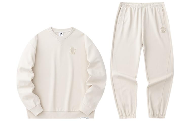Anta Solid Color Knit Running Hoodie Tracksuit Light Smoke Gray 952418202-1