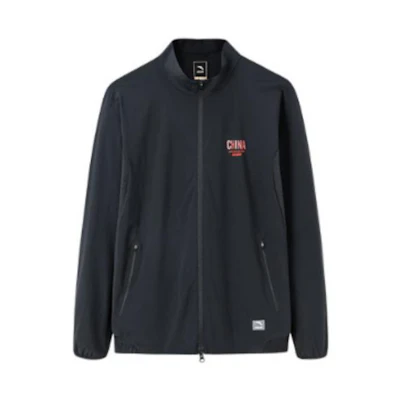 Anta Solid Color Letter Print Stand Collar Zip Jacket 152230601-3