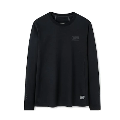 Anta Solid Color Logo Crewneck Sweatshirt Basic Black 152230404-2