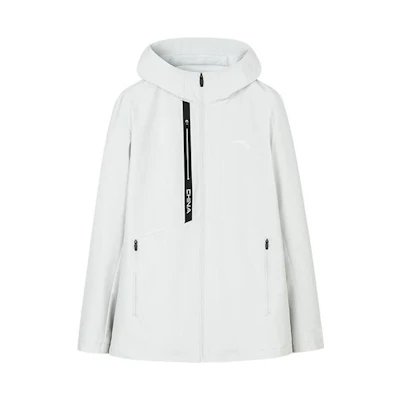 Anta Solid Color Woven Hooded Sports Jacket - Breeze Gray 152317603