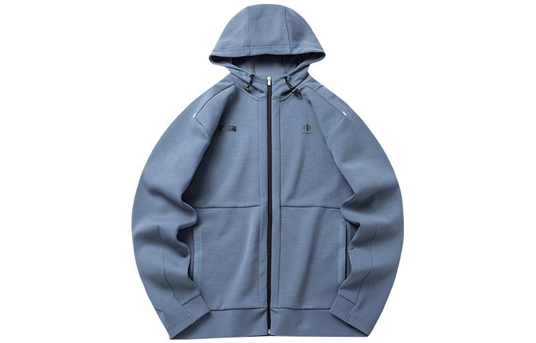 Anta Solid Logo Casual Hooded Jacket Silver Gray - 952217710-2