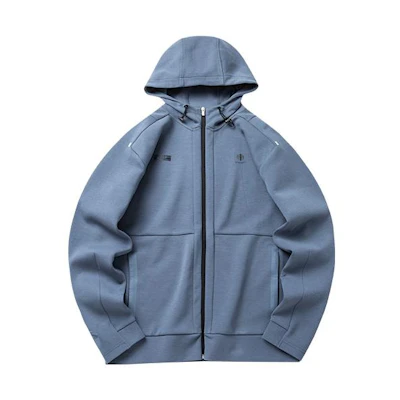 Anta Solid Logo Casual Hooded Jacket Silver Gray - 952217710-2