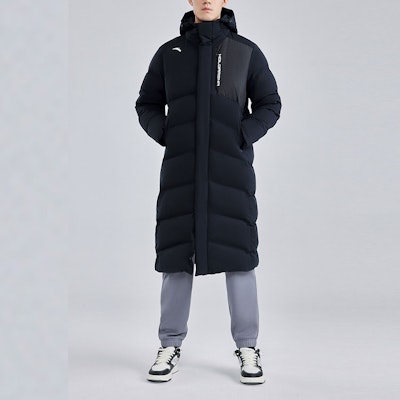 Anta Solid Logo Print Zip Hoodie Puffer Jacket Winter Unisex Black. 952247970-3 Lookbook Anta Solid Logo Print Zip Hoodie Puffer Jacket Winter Unisex Black. 952247970-3