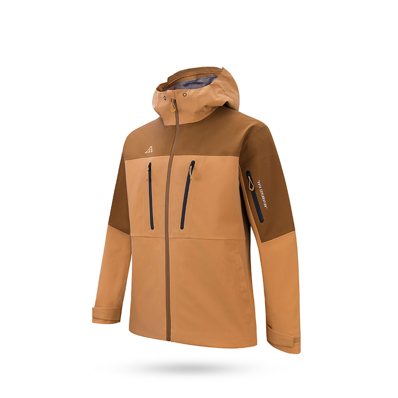Anta Solid Water Shell Zip Hoodie Jacket in Cream Brown 952337604-2