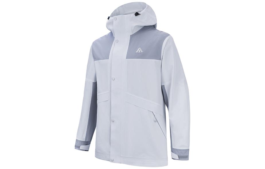 Anta Spliced Water Shell Zip Hoodie Jacket in Sandy Grey 952337605-3