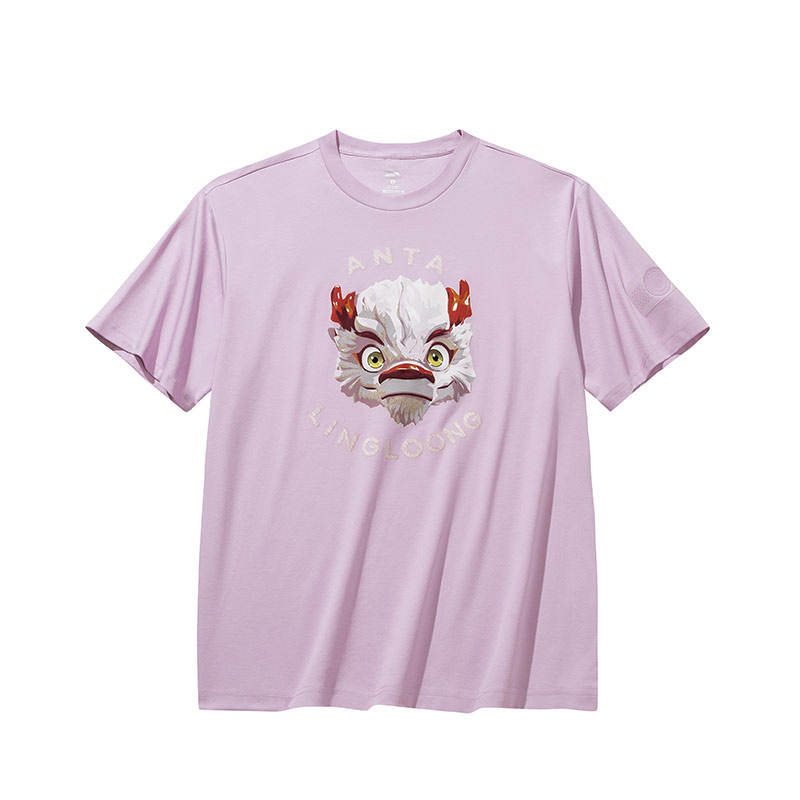 Anta Sports Life Pink Dragon Loose Fit T-Shirt Unisex Shell Purple 172438155R-2