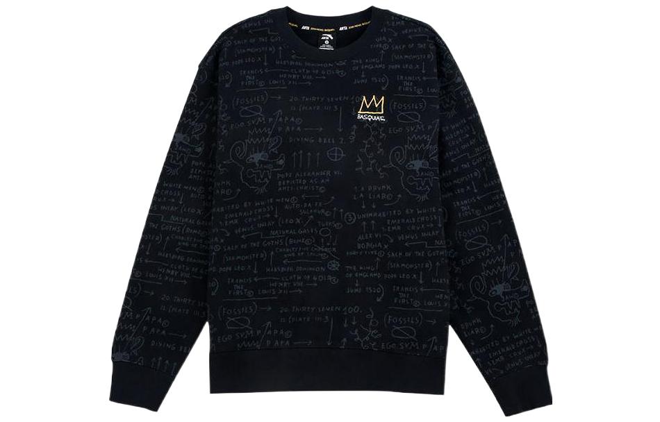 Anta Sports Lifestyle Black Crewneck Letter Print Sweatshirt 152148724-2