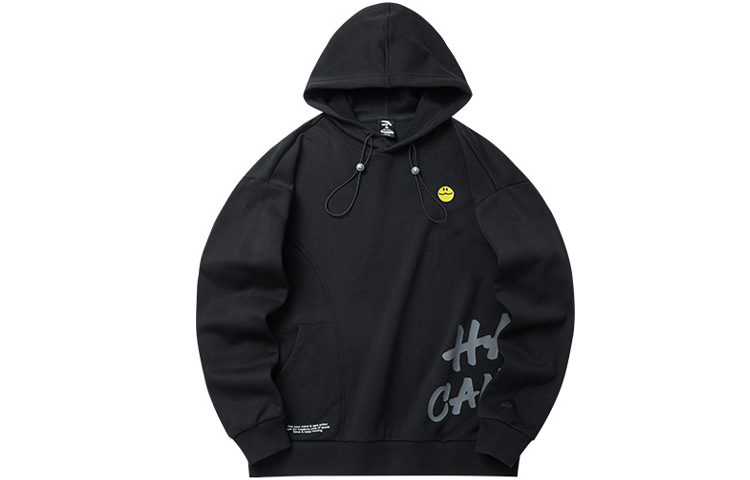 Anta Sports Lifestyle Letter Print Unisex Crewneck Sweatshirt Black 952218735-3