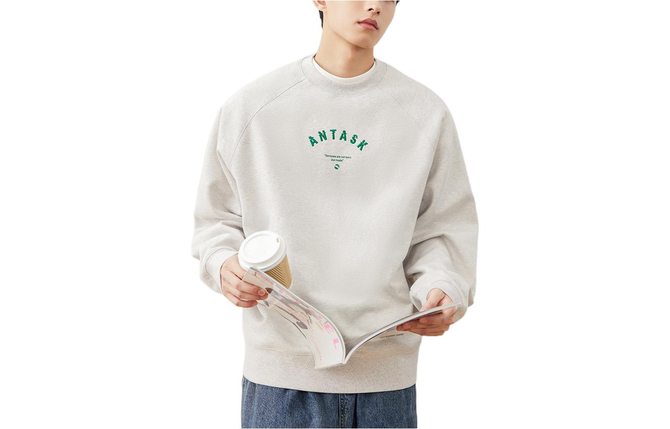 Anta Sports Lifestyle Logo Print Crewneck Sweatshirt Unisex Grey 972318701-1