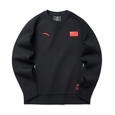 Anta Sports Lifestyle Logo Sweatshirt Black with National Flag Design 152140709-1