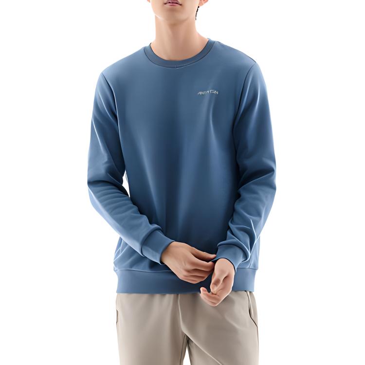 Anta Sports Lifestyle Pullover Crewneck Sweatshirt Checkered Gray 952447707-1