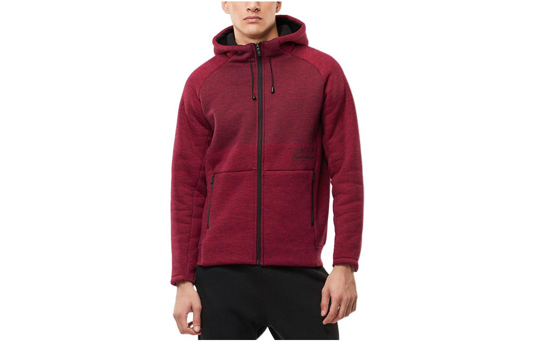 Anta Sports Lifestyle Red Full-Zip Hoodie Long Sleeve Solid Color 15941722-2