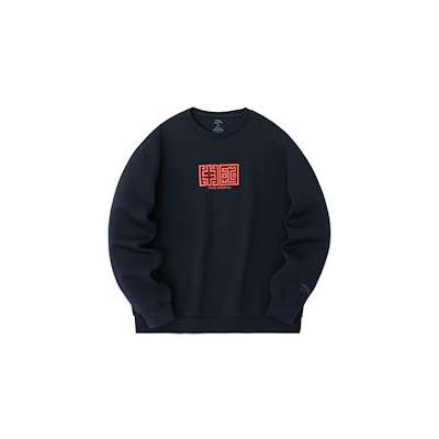 Anta Sports Lifestyle Unisex Crewneck Pullover Sweatshirt - Basic Black 972338710-2