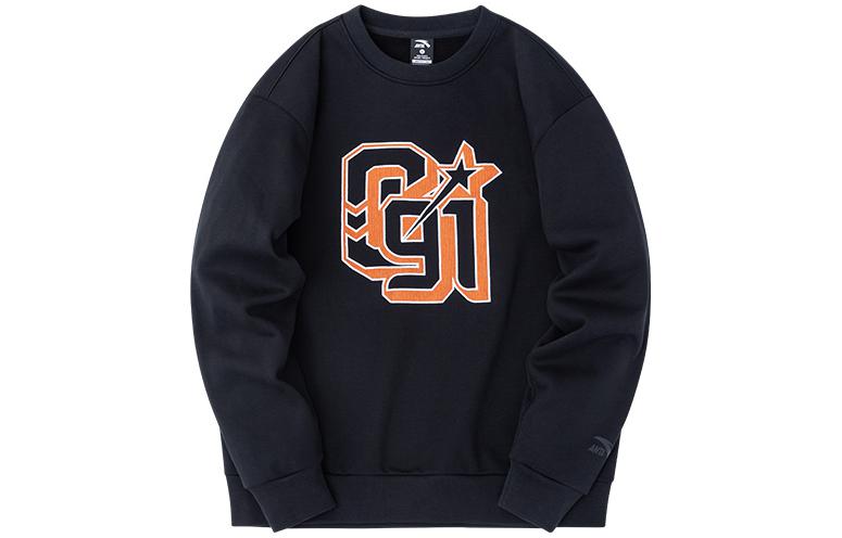 Anta Sports Lifestyle Unisex Pullover Sweatshirt Black with Logo Print 152248725-4