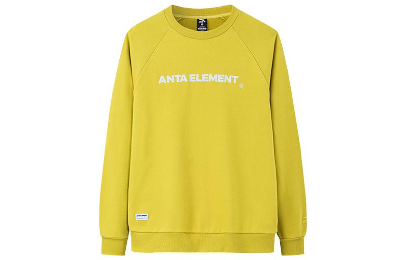 Anta Sports Lifestyle Unisex Yellow Pullover Sweatshirt with Letter Print 952238714-1