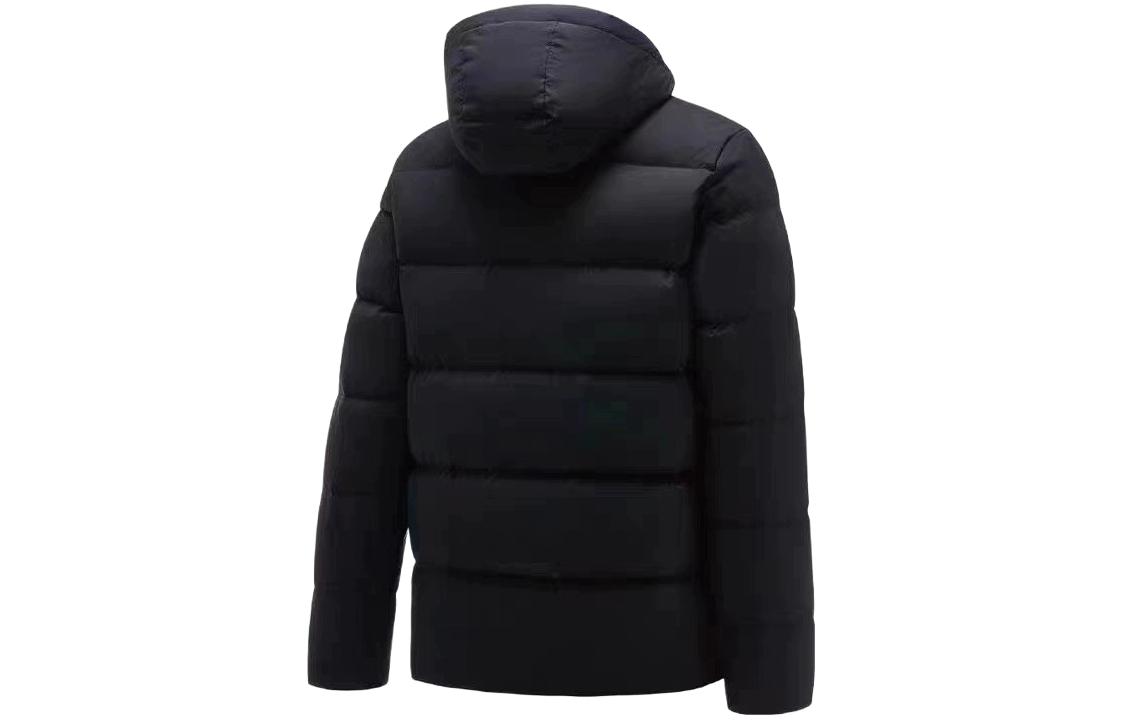 Lookbook 안타 스포츠 로고 후드 다운 재킷 유니섹스 블랙. 462240107-1