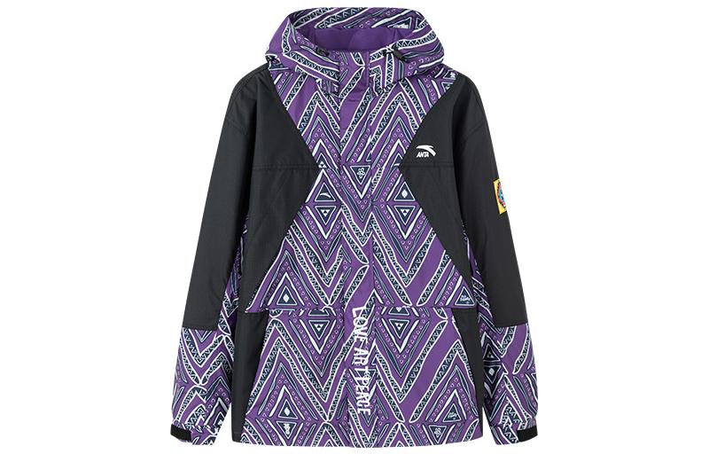 Anta Sports Series Waterproof Windproof Purple Hooded Jacket 172238612-2