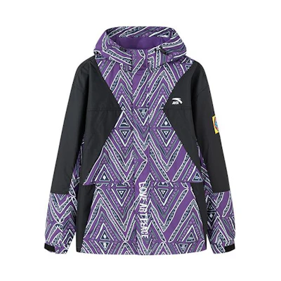 Anta Sports Series Waterproof Windproof Purple Hooded Jacket 172238612-2