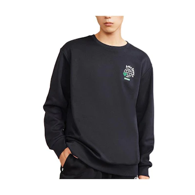 Anta Sports Sweatshirt Black Logo Print Unisex Pullover Long Sleeve 972248708-5