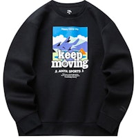 Anta Sportswear Casual Crewneck Printed Sweatshirt Black 152218701-3 Anta Sportswear Casual Crewneck Printed Sweatshirt Black 152218701-3