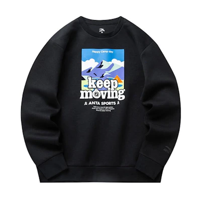 Anta Sportswear Casual Crewneck Printed Sweatshirt Black 152218701-3