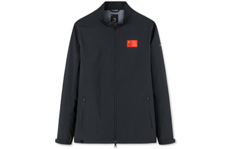 Anta SS22 Black Zip-Up Jacket with Logo and Solid Pattern Design 152250601-1