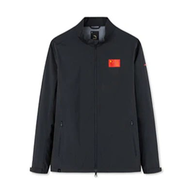 Anta SS22 Black Zip-Up Jacket with Logo and Solid Pattern Design 152250601-1