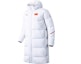 Lookbook 安踏星系列男女旗幟白色冬季連帽長版羽絨外套 152040929-1