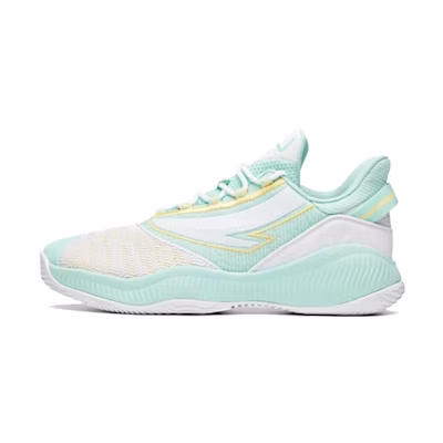 Anta Leather Basketball Shoes 'White Green Yellow'