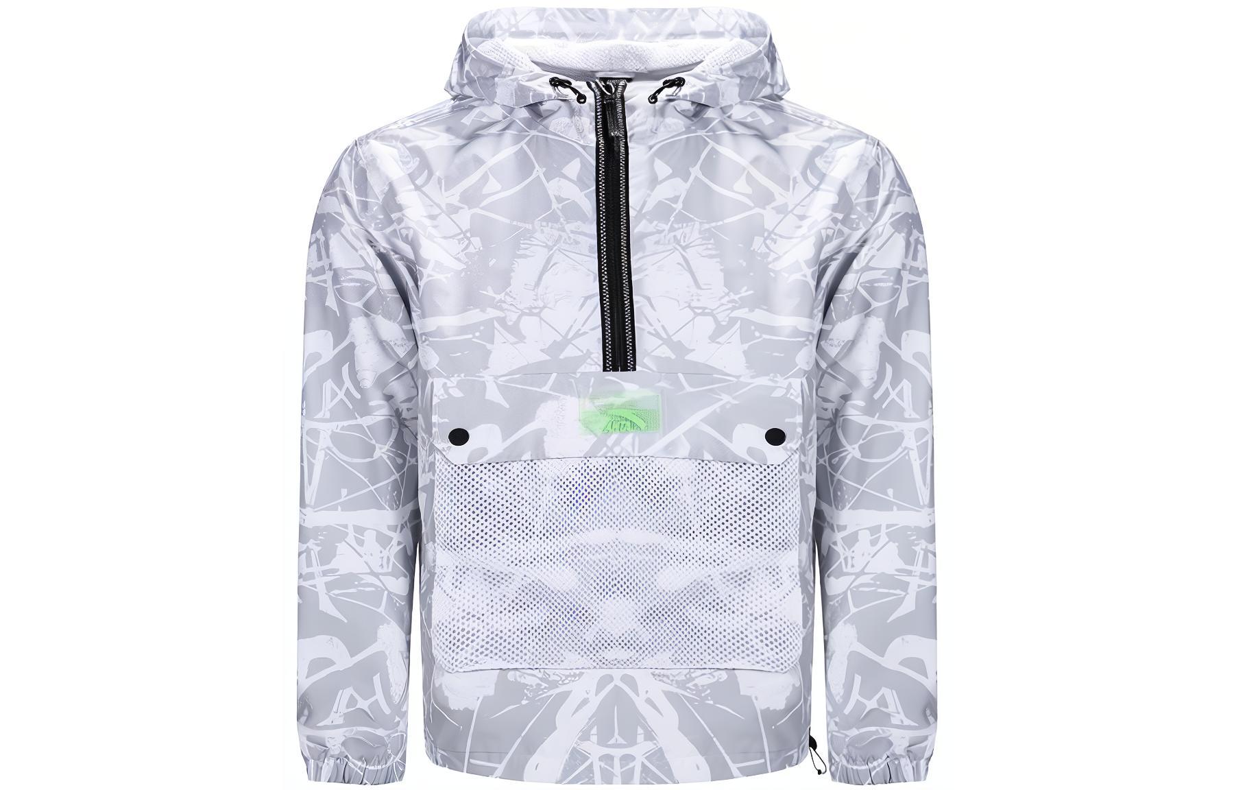 Anta Tie-Dye Half-Zip Hoodie Jacket Snowflake White 152138605-1