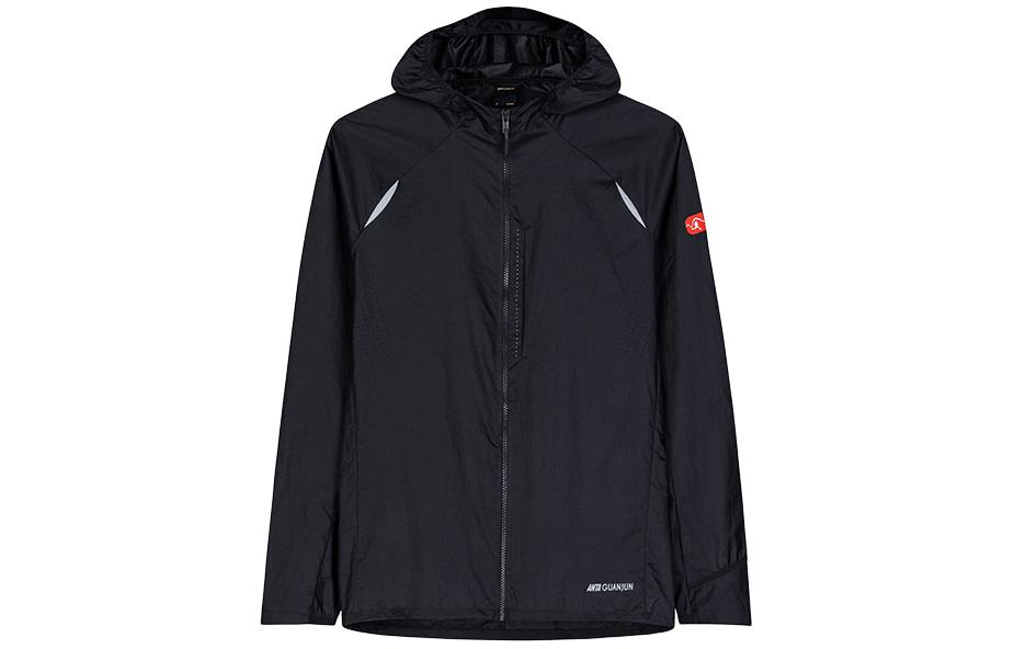 Anta Trail Running Series Black Zip-Up Hooded Jacket 152420602-4
