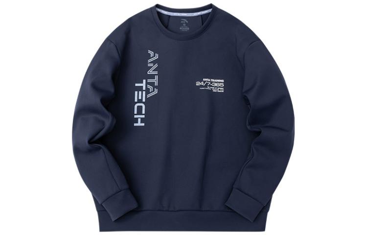 Anta Training Crewneck Logo Sweatshirt Deep Blue Casual Series 952317706-2