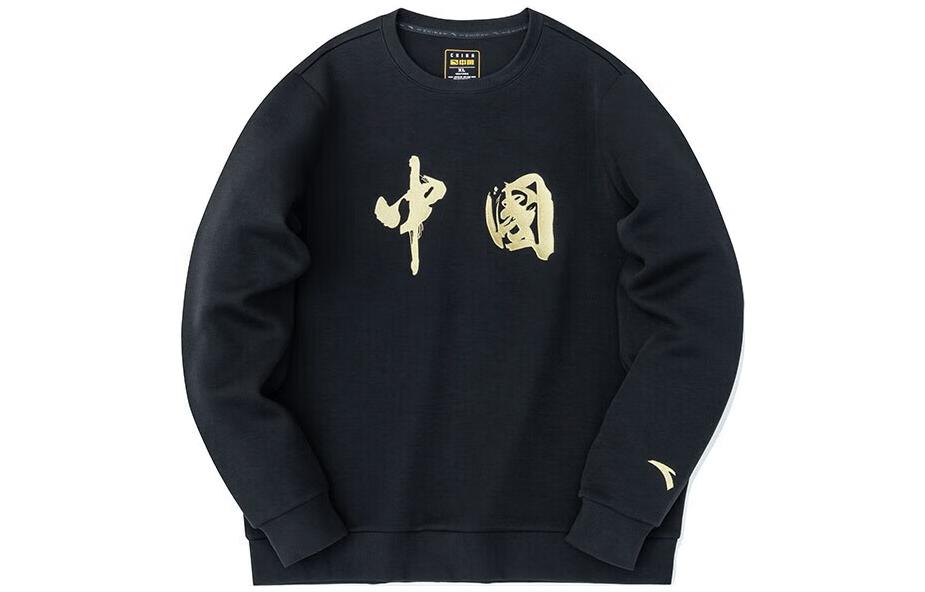 Anta Training Crewneck Pullover Long-Sleeve Sweatshirt Basic Black 152317704-3