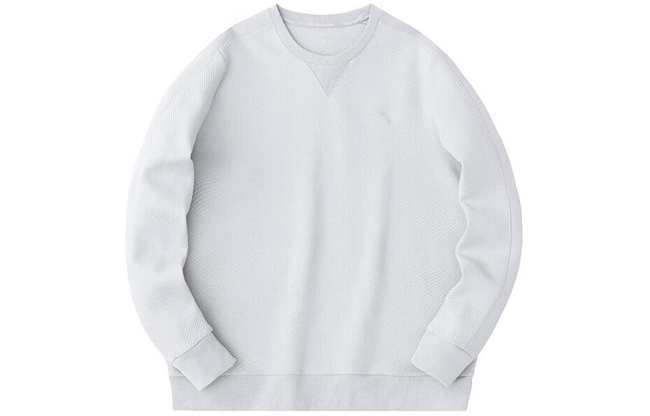 Anta Training Crewneck Pullover Sweatshirt - White Mist Gray Casual Style 152417704-1