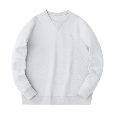 Anta Training Crewneck Pullover Sweatshirt - White Mist Gray Casual Style 152417704-1