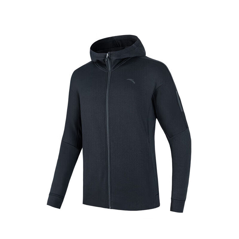 Anta Training Hoodie Black with Logo and Zipper - Athletic Lifestyle Series 952237737-4