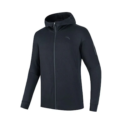 Anta Training Hoodie Black with Logo and Zipper - Athletic Lifestyle Series 952237737-4