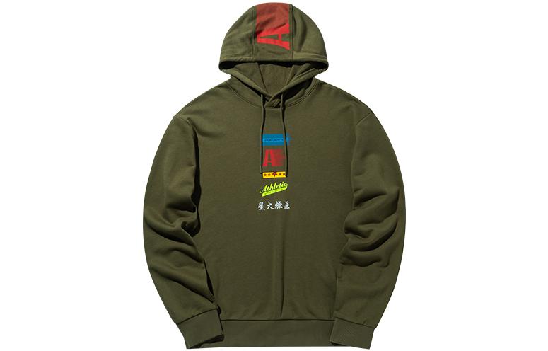 Anta Training Hoodie Green with Solid Color and Logo Print Design 95937723-6